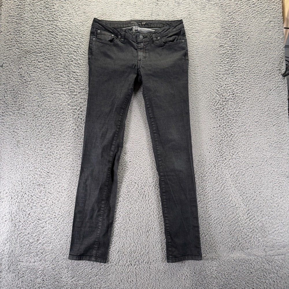 Prana Jeans Women's 8 Black Cotton Denim Skinny Leg Travel Workwear Stretch